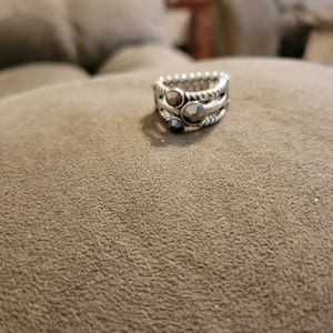 Paparazzi grey triple stone stretchback ring